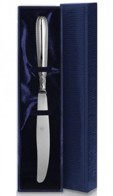 1210НЖ01001 Серебряный столовый нож «Император» в подарочном футляре