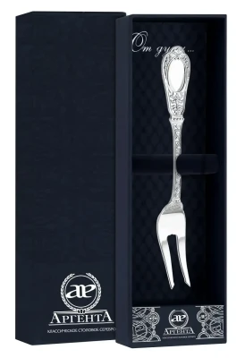 Серебряная вилка для лимона "Фамильная"