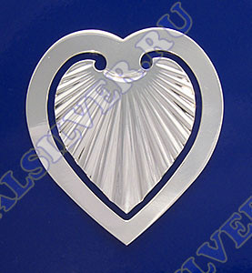 241ЗК22001 Серебряная закладка для книг «Сердечко»