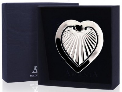 Серебряная закладка для книг «Сердечко» в подарочном футляре