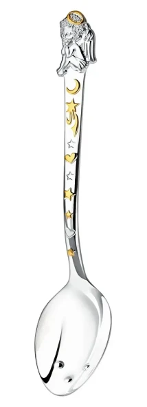1182ЛЖ05802 Серебряная детская ложка "Ангел" с золочением