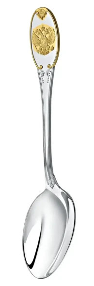 282НБ01802 Серебряный столовый набор на 1 персону «Единство» с золочением (3 предмета)