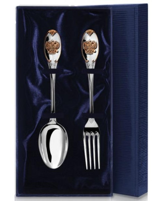 Серебряный столовый набор «Единство» с золочением