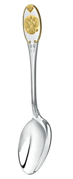 281НБ01802 Серебряный столовый набор «Единство» на 1 персону (2 предмета) с золочением