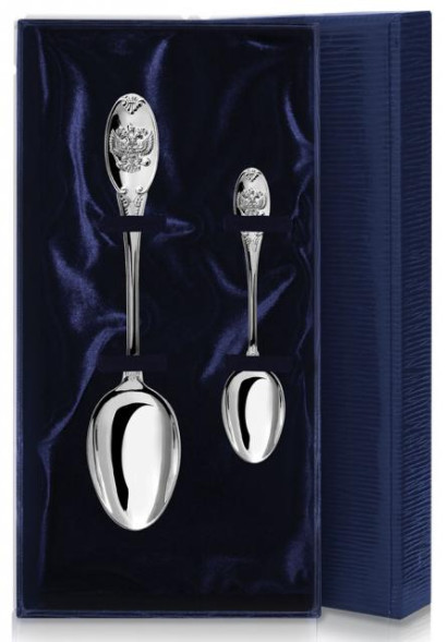 1006НБ01801 Серебряный столовый набор "Единство" на 1 персону (2 предмета)