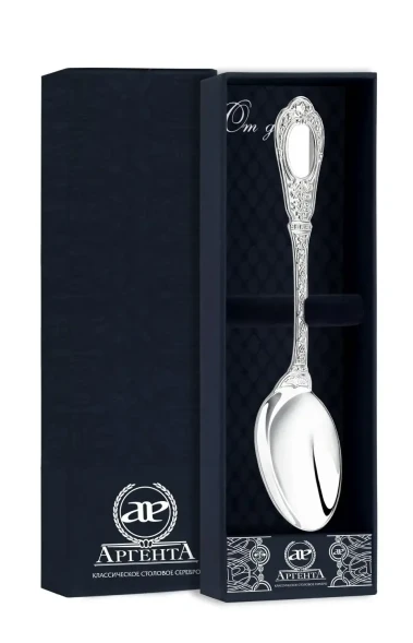 681ЛЖ03801 Серебряная чайная ложка «Фамильная»