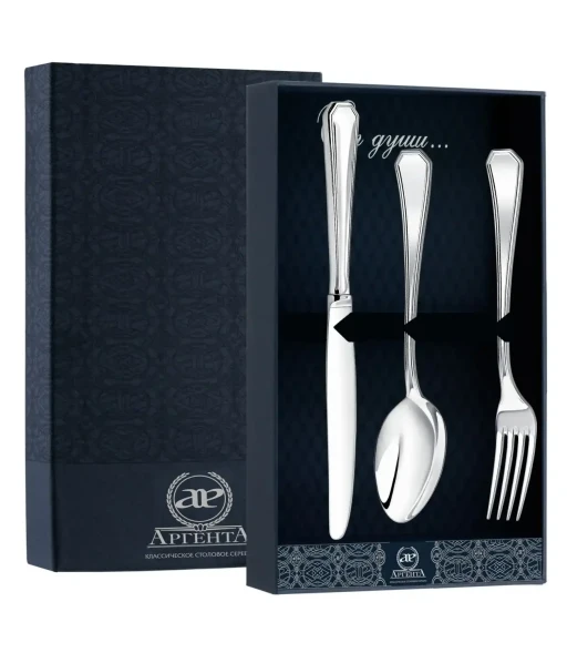 217НБ01801 Серебряный столовый набор на 1 персону «Элегант»