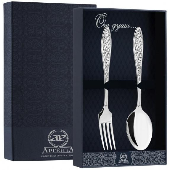 1189НБ01801 Серебряный столовый набор из двух предметов «Морозко»