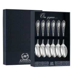 Серебряный кофейный набор "Престиж" с чернением на 6 персон (6 предметов)