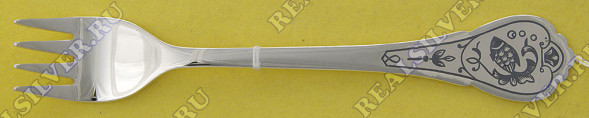 40020111Р05 Серебряная детская вилка «Рыбка» с чернением