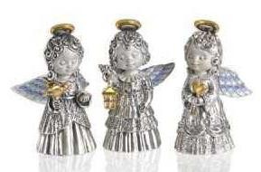 Набор серебряных колокольчиков «Вера, Надежда, Любовь» с золочением в подарочном футляре