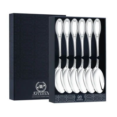 Набор из 6 серебряных десертных ложек «Император»