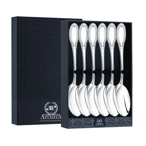 177НБ02801 Набор из 6 серебряных десертных ложек «Император»