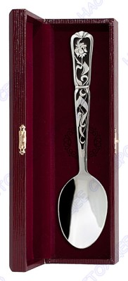 Серебряная столовая ложка с эмалью