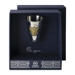 Серебряная стопка «Герб» с золочением