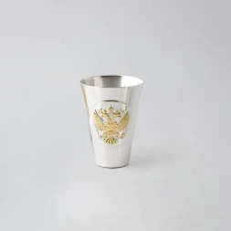 Серебряная стопка «Герб» с золочением