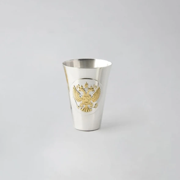 285СТ00802 Серебряная стопка «Герб» с золочением