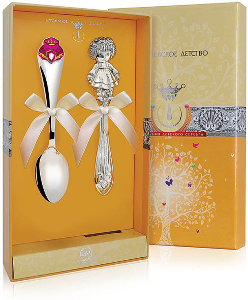 РИ48НБ05801 Набор детского серебра «Принцесса» с погремушкой