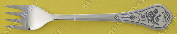 40020111П05 Серебряная детская вилка «Птичка» с чернением