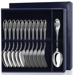 Серебряный столовый набор "Единство" на 6 персон (12 предметов)