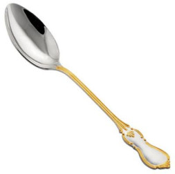 Серебряная столовая ложка «Вензель» с золочением