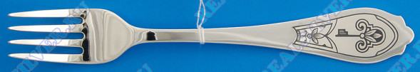 40020130А05 Серебряная десертная вилка «Золотой ключик» с чернением