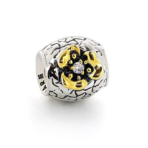 05-0249 Серебряный шарм-подвеска «Цветок в пустыне»