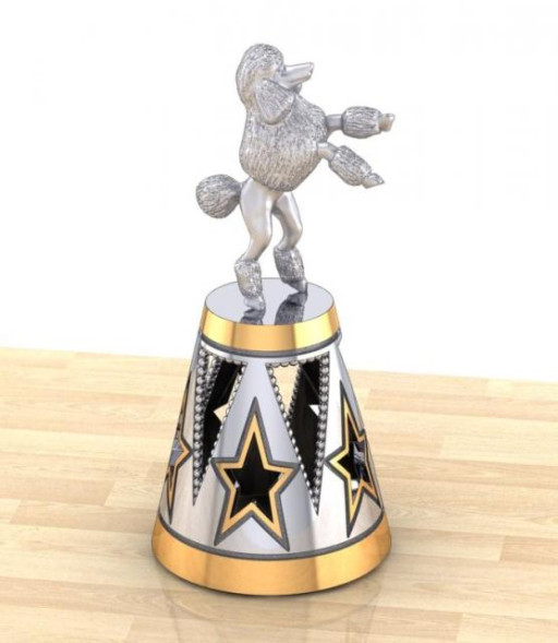 992528 Серебряный колокольчик «Любимец публики» с золочением