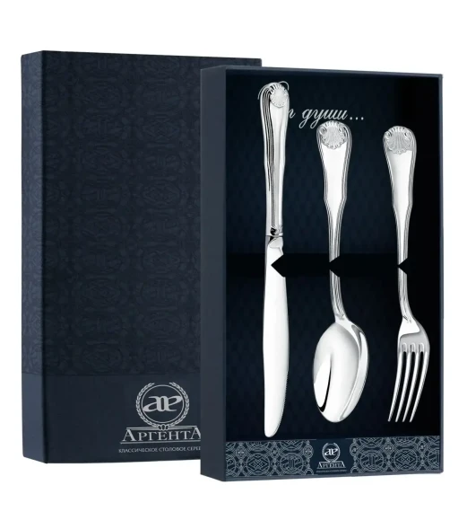 436НБ01801 Серебряный столовый набор на 1 персону «Визит»