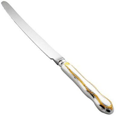 930292-1 Серебряный столовый нож «Вензель» с золочением