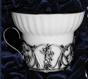 Чашка чайная «Ангел» с чернением в подарочном футляре