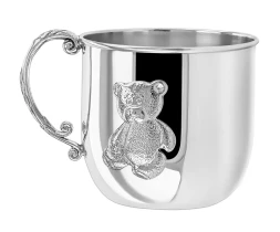 Набор детского серебра с кружкой «Мишутка» и погремушкой