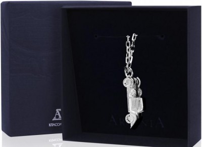 530БР15001 Серебряный брелок для ключей «Мерседес-Бенц» в подарочном футляре