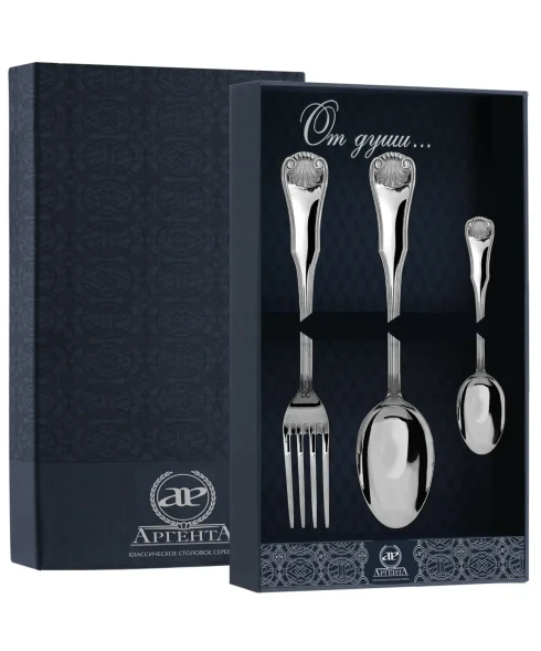 435НБ01801 Серебряный столовый набор на 1 персону «Визит»