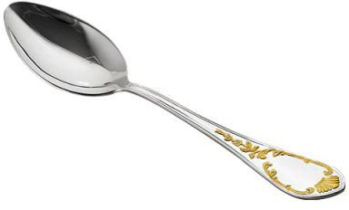 930332-1 Серебряная столовая ложка «Весна» с золочением