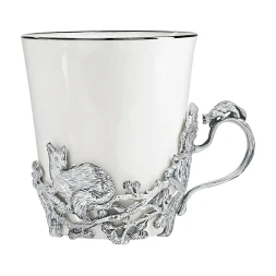 Серебряный чайный набор «Куница» с чернением