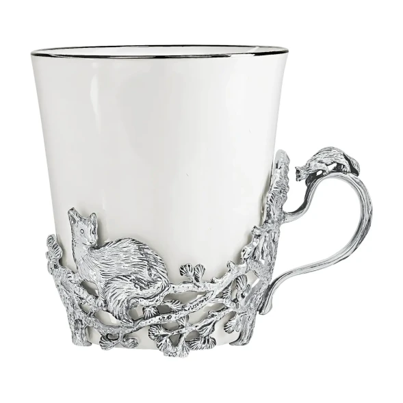 548НБ03806 Серебряный чайный набор «Куница» с чернением