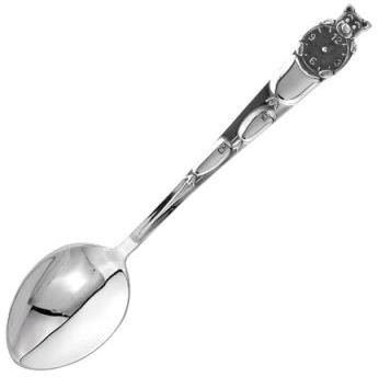 930714 Серебряная детская ложка «Часы»