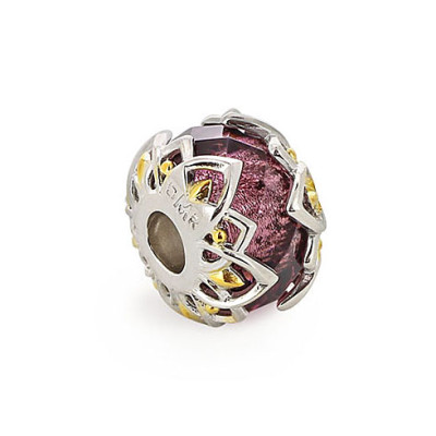 06-39 FA1040 Серебряный шарм-подвеска «Лиловый вечер»