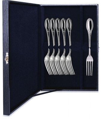 Набор из 6 серебряных десертных вилок «Император»