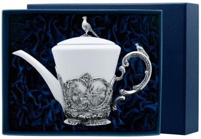 878ЧН03006 Серебряный чайник «Королевская охота», цена без футляра