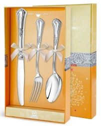 Набор детских серебряных столовых приборов «Фаворит»  с ножом