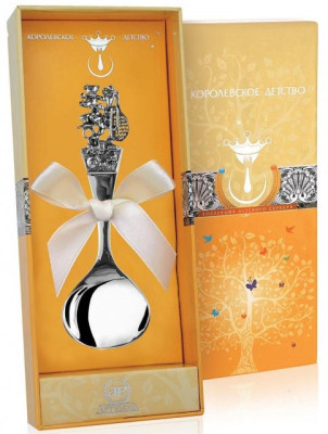 700ЛЖ05806 Детская серебряная ложка «Детство» с чернением