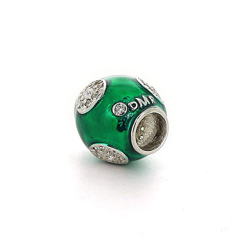 05-02331 Серебряный шарм-подвеска «Изумрудный шар»