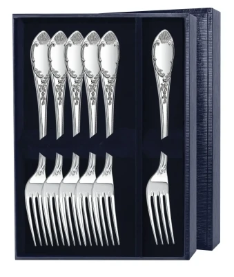 864НБ02801 Набор из 6 серебряных десертных вилок «Престиж»