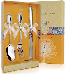 Набор детских серебряных столовых приборов «Император»