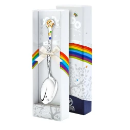 Серебряная детская ложка «Лошадка» с эмалью