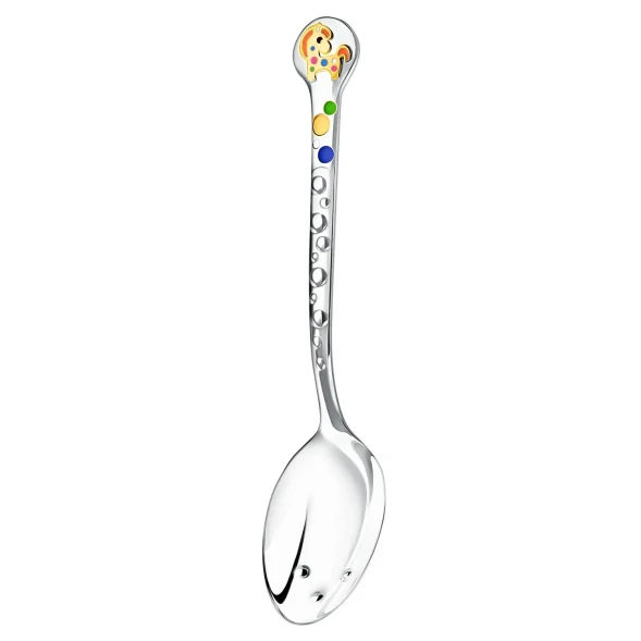 772ЛЖ05808 Серебряная детская ложка «Лошадка» с эмалью