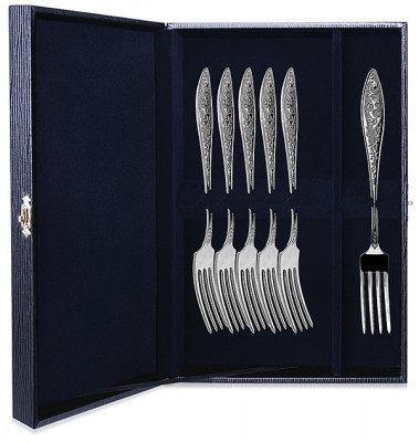 364НБ02801 Набор из 6 серебряных десертных вилок «Морозко»
