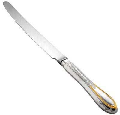930373-1 Серебряный столовый нож «Ампир» с золочением